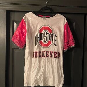 Ohio State Buckeyes women’s sparkle  Shirt - White and Red